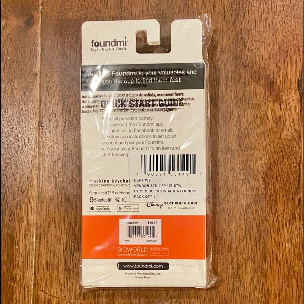 Foundmi new tracking keychain, Chewbacca